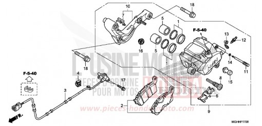 ETRIER DE FREIN ARRIERE VFR1200XDH de 2017